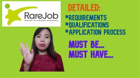 rarejob requirements